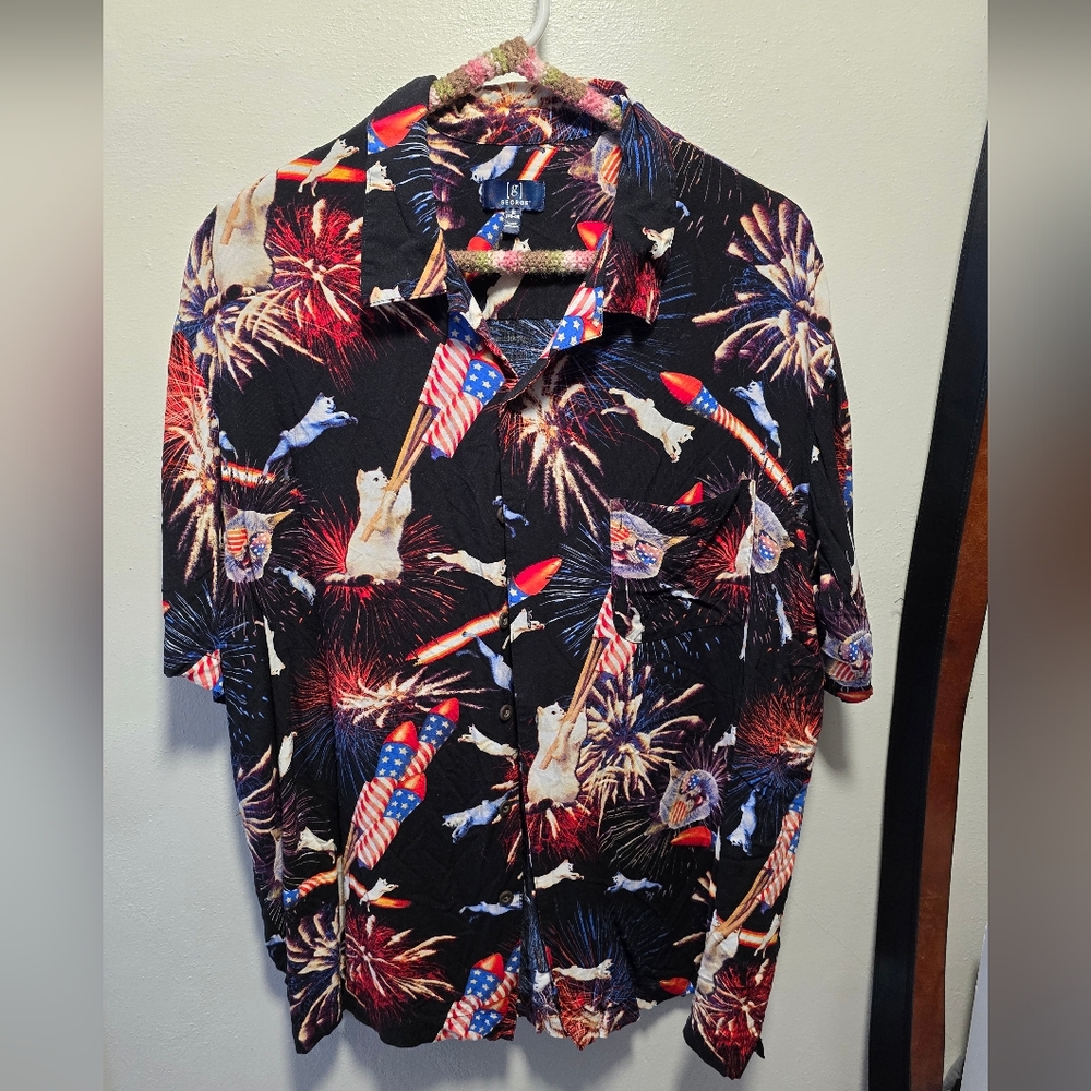 George XL 4th of July button up